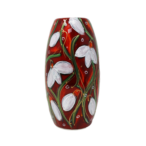 Anita Harris Ruby Snowdrop Vase 17cm