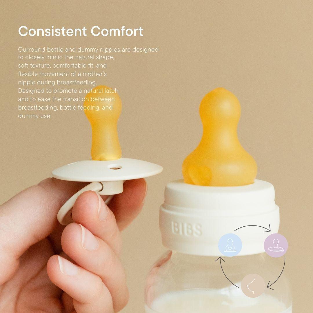 BIBS Medium Flow Baby Bottle Latex 1 Pack - Baby Blue