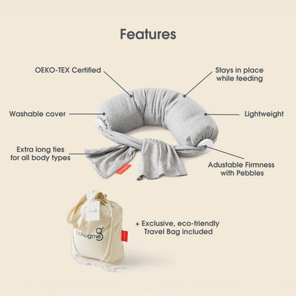 bbhugme Nursing Pillow - Melange Grey