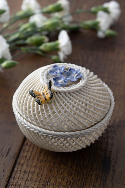 Belleek July Delphinium Basket