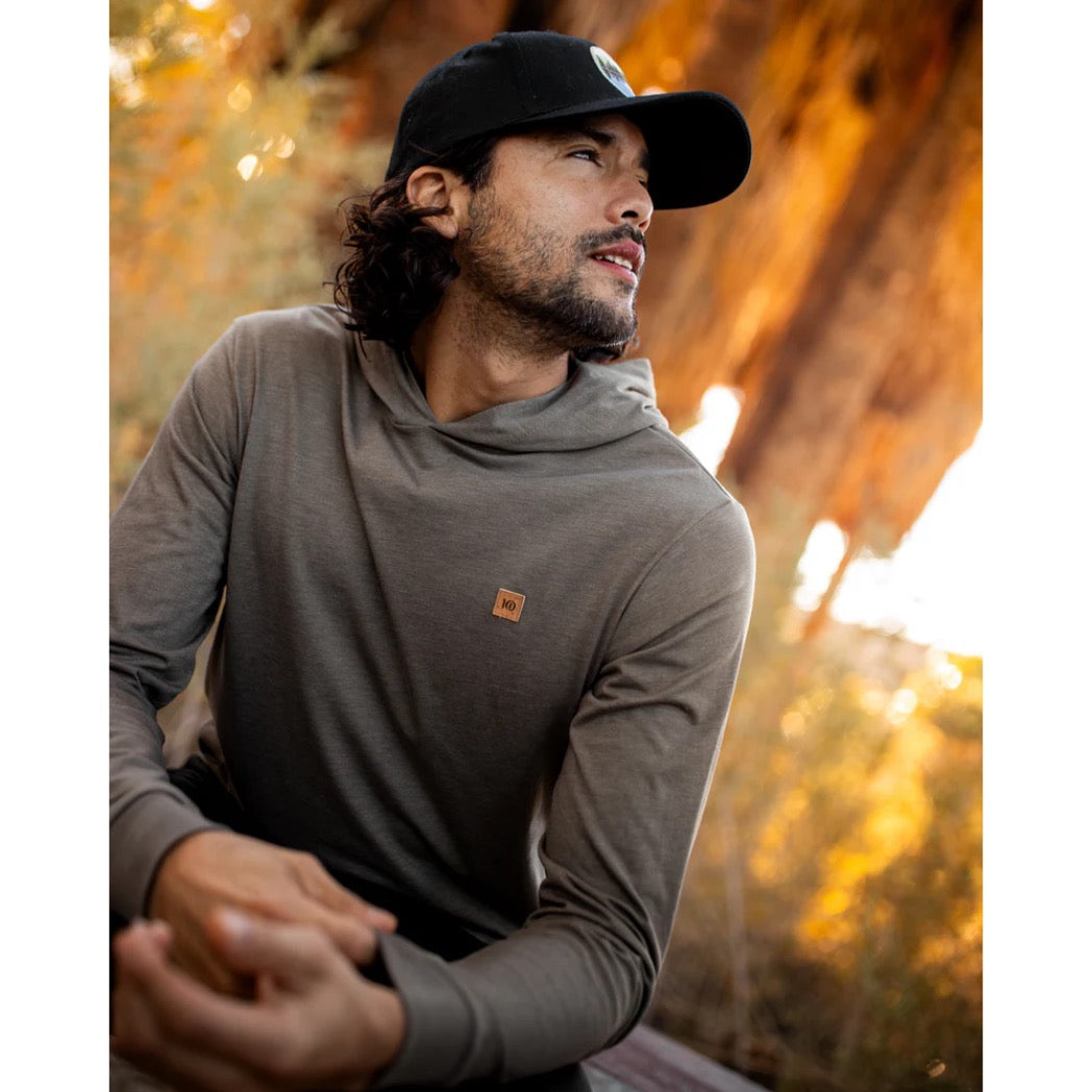 TENTREE - BAKER HOODED LONGSLEEVE TEE | Timber Heather