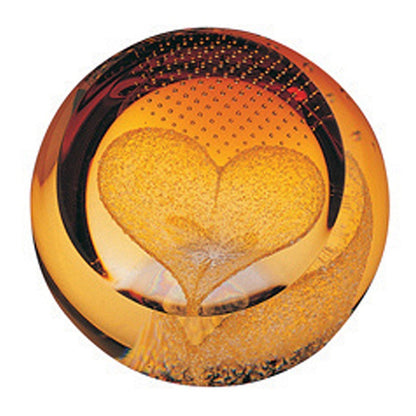 Caithness Glass Heart of Gold Paperweight