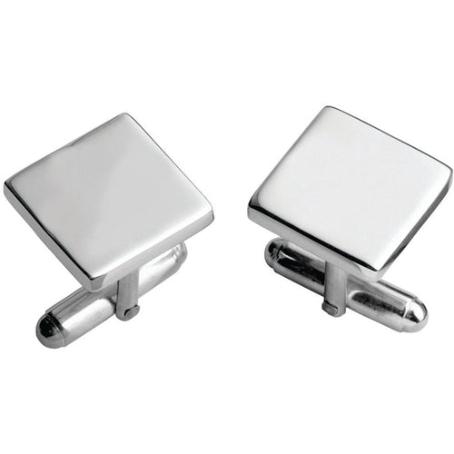 Carrs Plain Square Cufflinks Sterling Silver