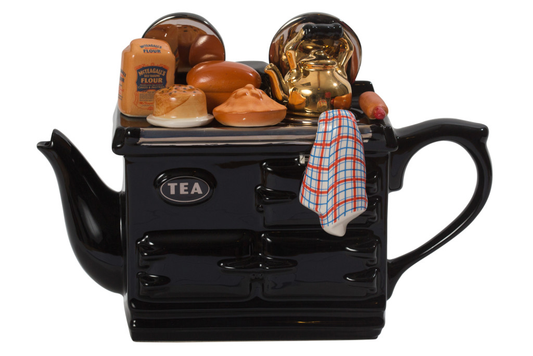 Ceramic Inspirations Black Baking Day Large Aga Teapot
