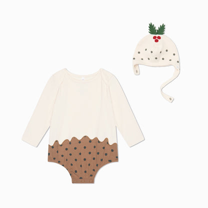 Christmas Pudding Bodysuit & Bonnet