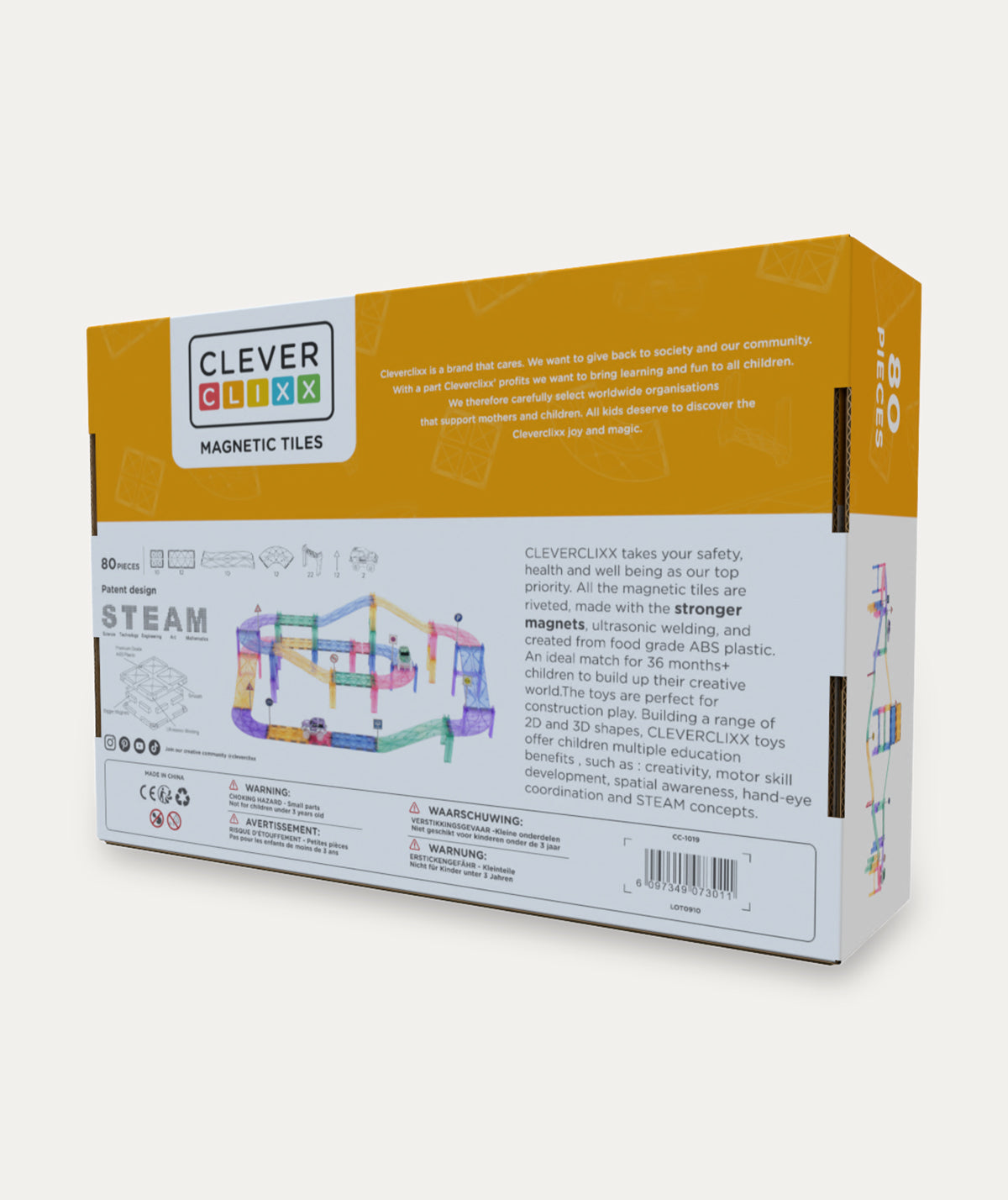 Cleverclixx Large Race Track Pastel 80 Pieces