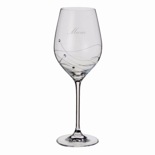 Dartington Glitz Single Wine Glass - Mum