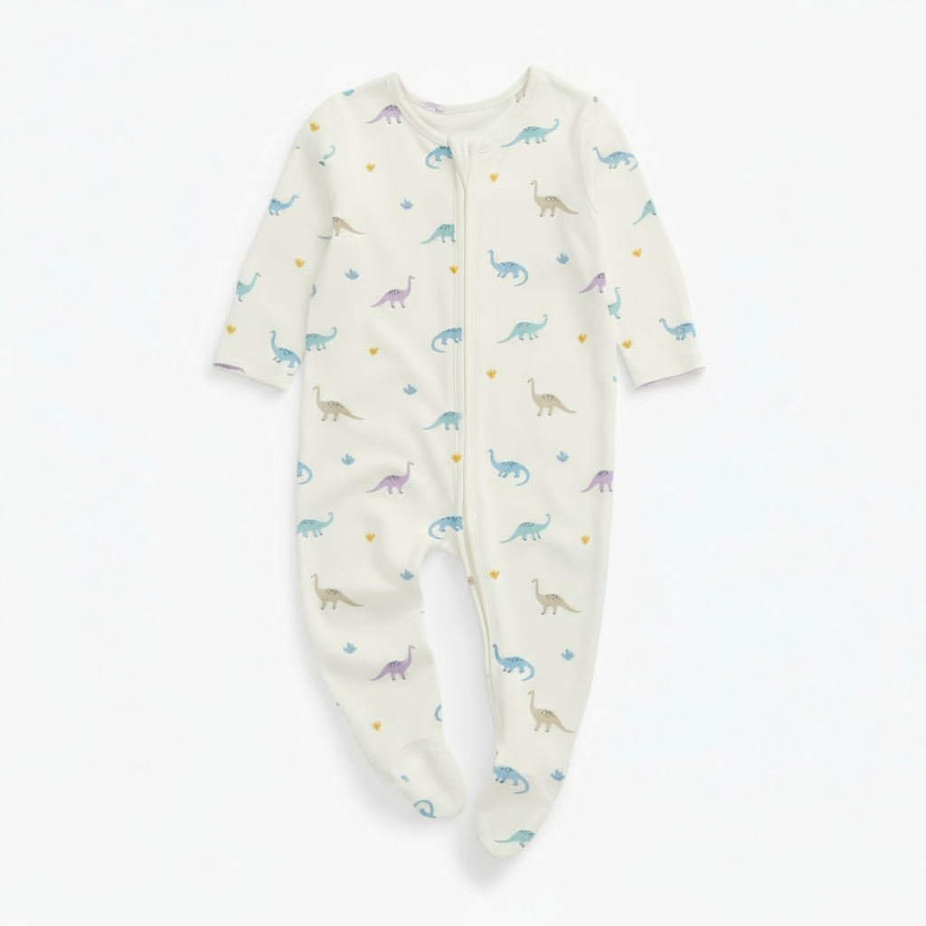 Dino Print Clever Zip Sleepsuit