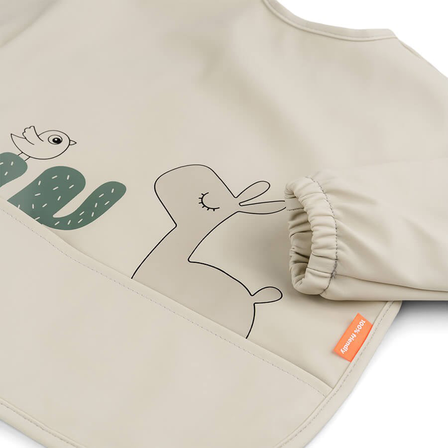 Done By Deer Sleeved Pocket Bib - Sand