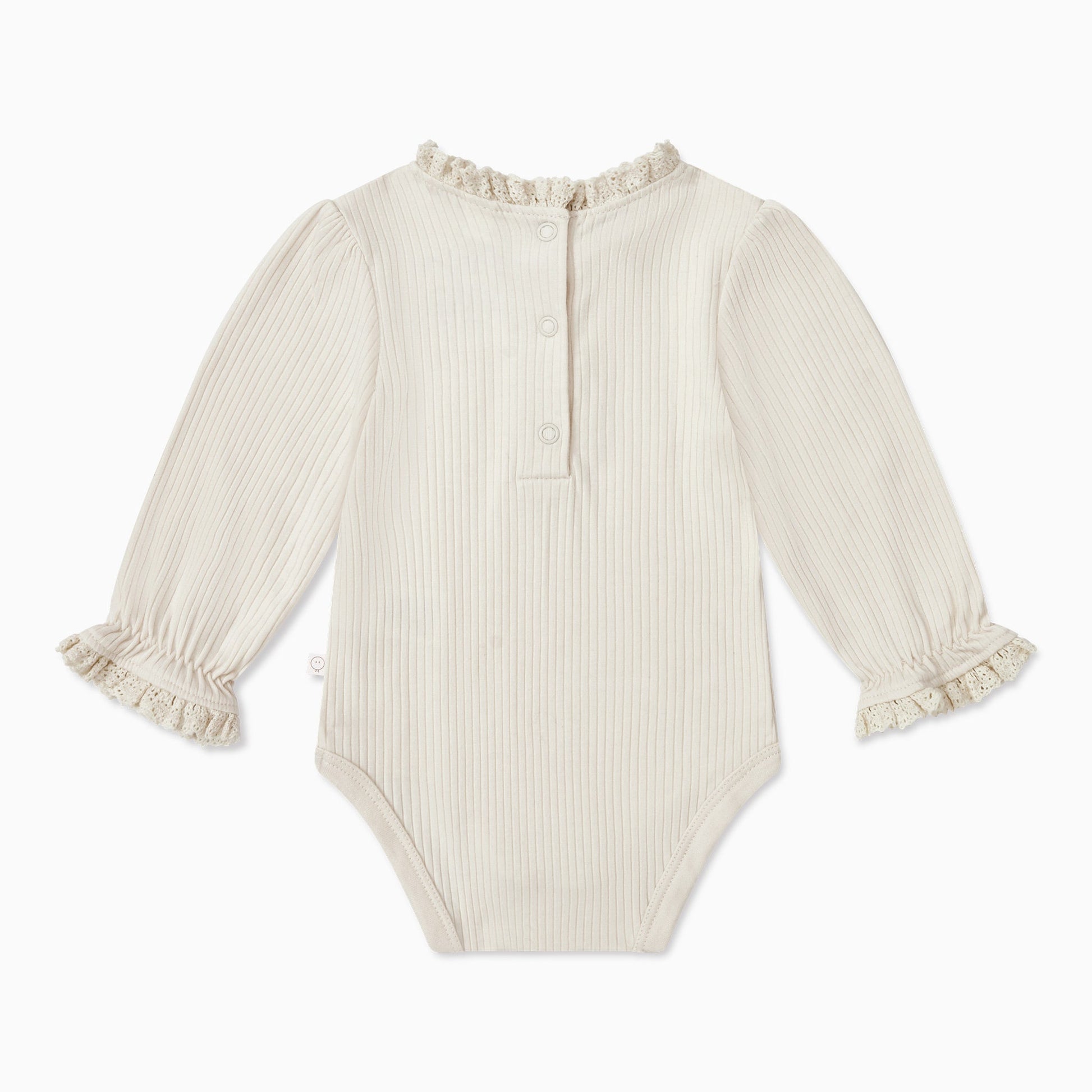 Frilled Ribbed Long Sleeve Bodysuit