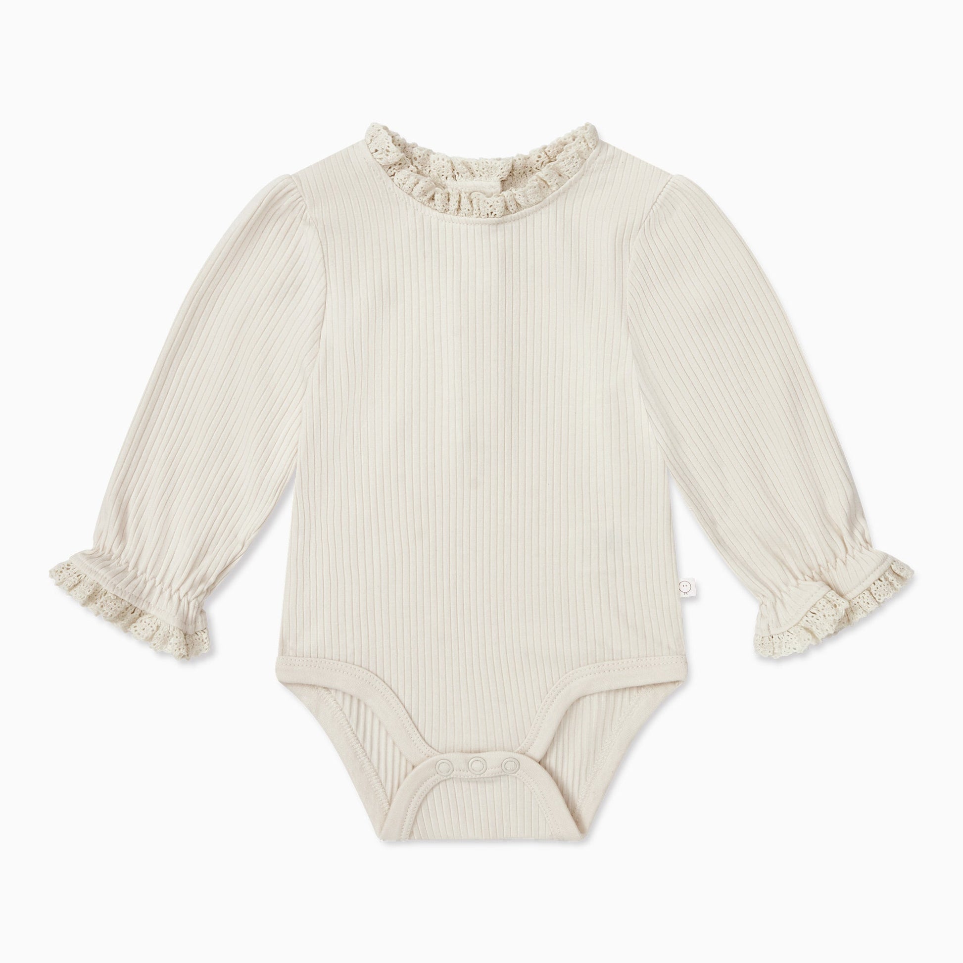 Frilled Ribbed Long Sleeve Bodysuit