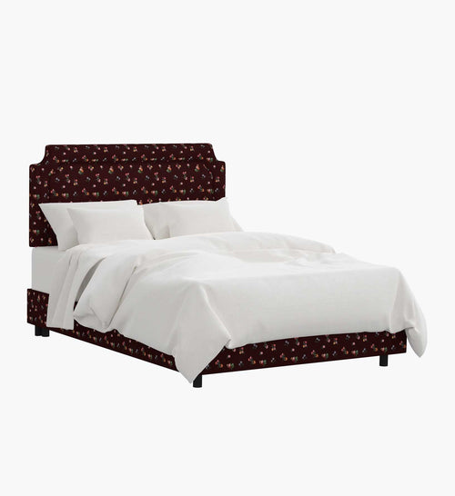 Hampton Bed - Ditsy Dahlia Burgundy
