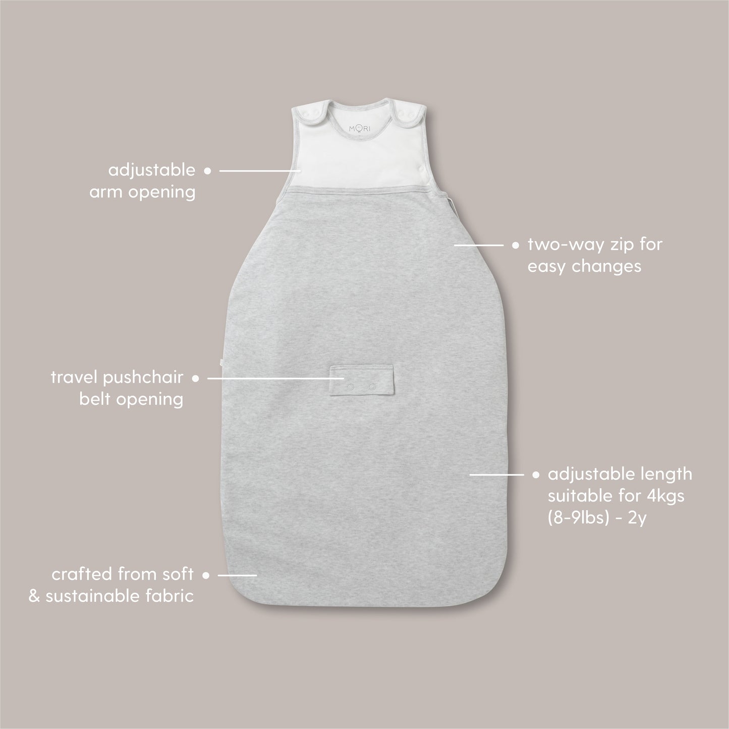 Clever Winter Sleeping Bag 2.5 TOG - Grey Stripe