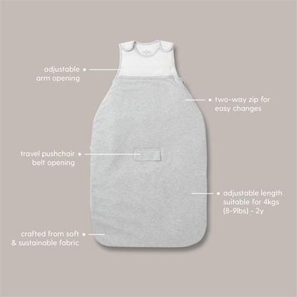 Clever Year Round Sleeping Bag 1.5 TOG - Oatmeal Stripe