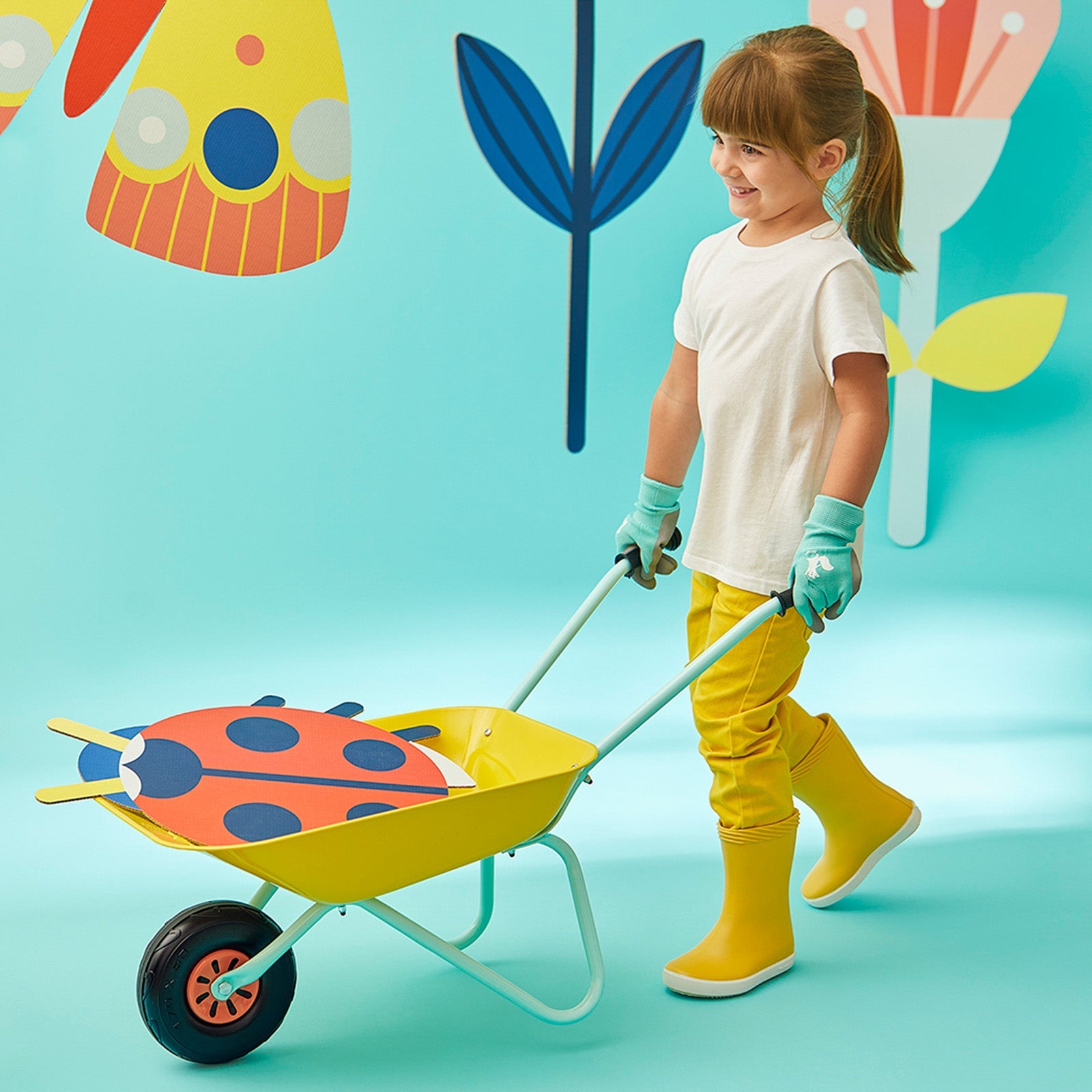 Janod Metal Wheelbarrow - Happy Garden