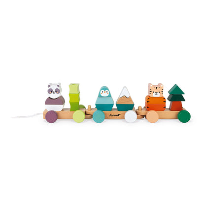 Janod Wooden Pull-Along Animal Train