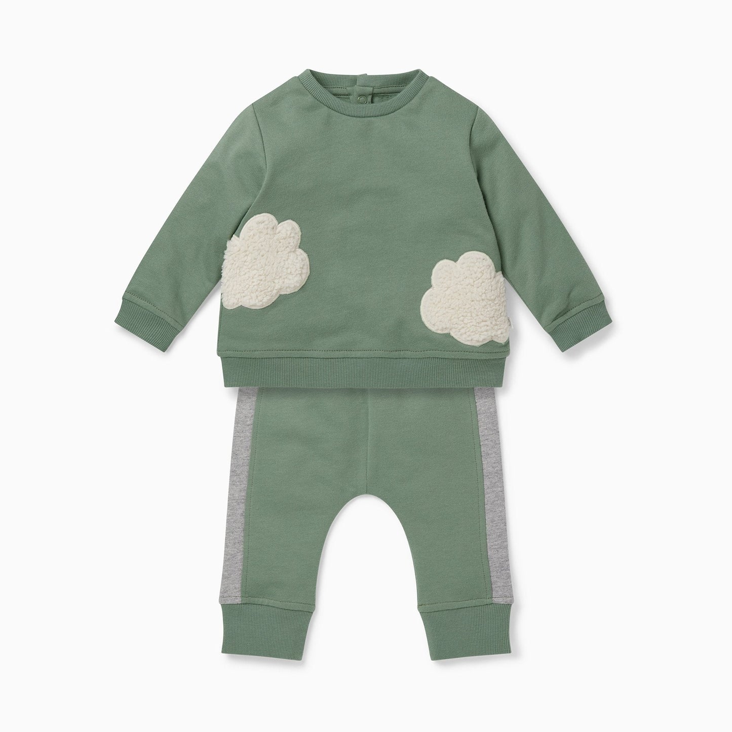 Khaki Cloud Sweatshirt & Joggers Outfit