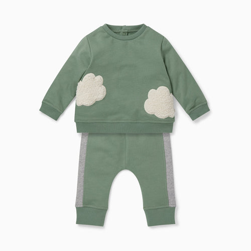Khaki Cloud Sweatshirt & Joggers Outfit