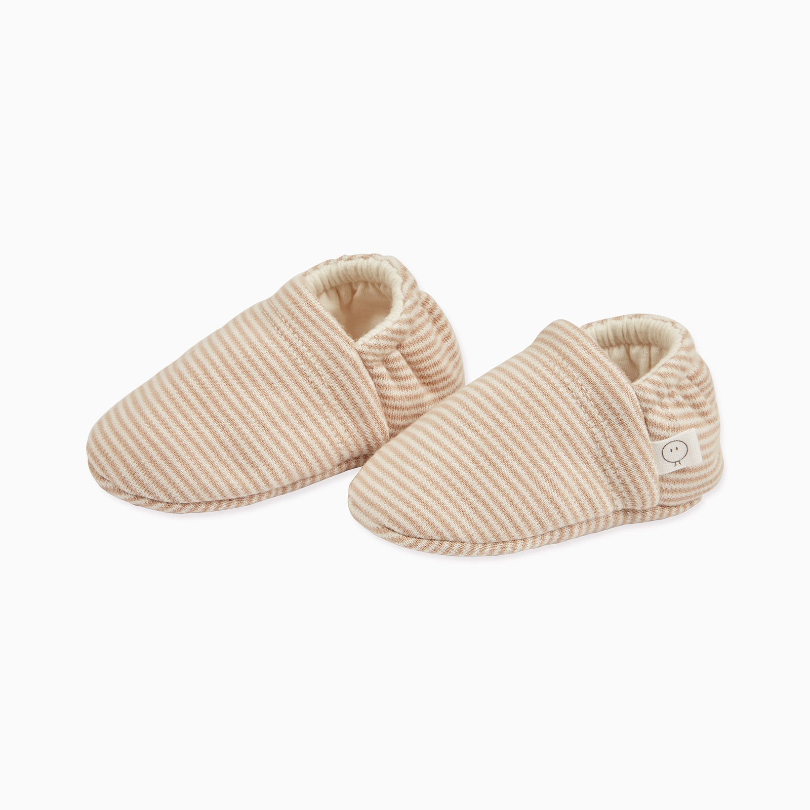 Baby Booties - Oatmeal Stripe
