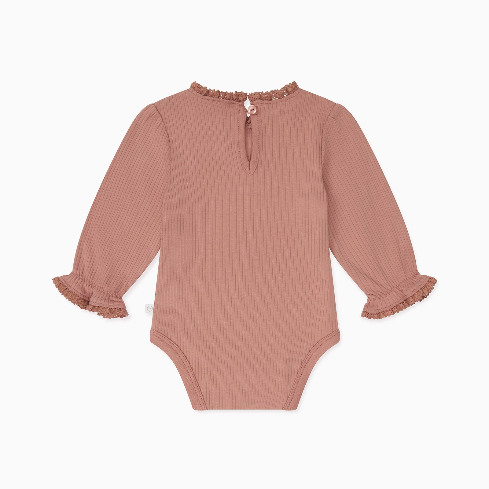 Frilled Ribbed Bodysuit - Rose