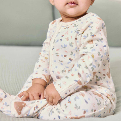 Bear Print Clever Zip Sleepsuit & Hat Set