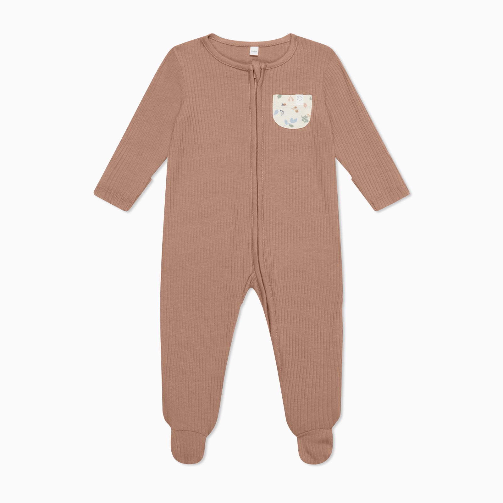 Bear Pocket Ribbed Clever Zip Sleepsuit