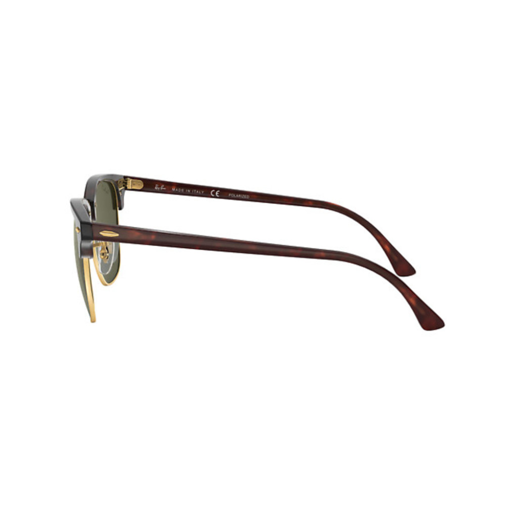 RAYBAN - CLUBMASTER | Red Havana w/ Green Polarized