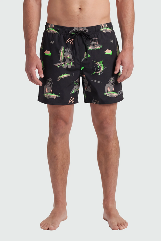 TEAMLTD - CLASSIC 6" SWIM SHORTS | Catch of the Day Black
