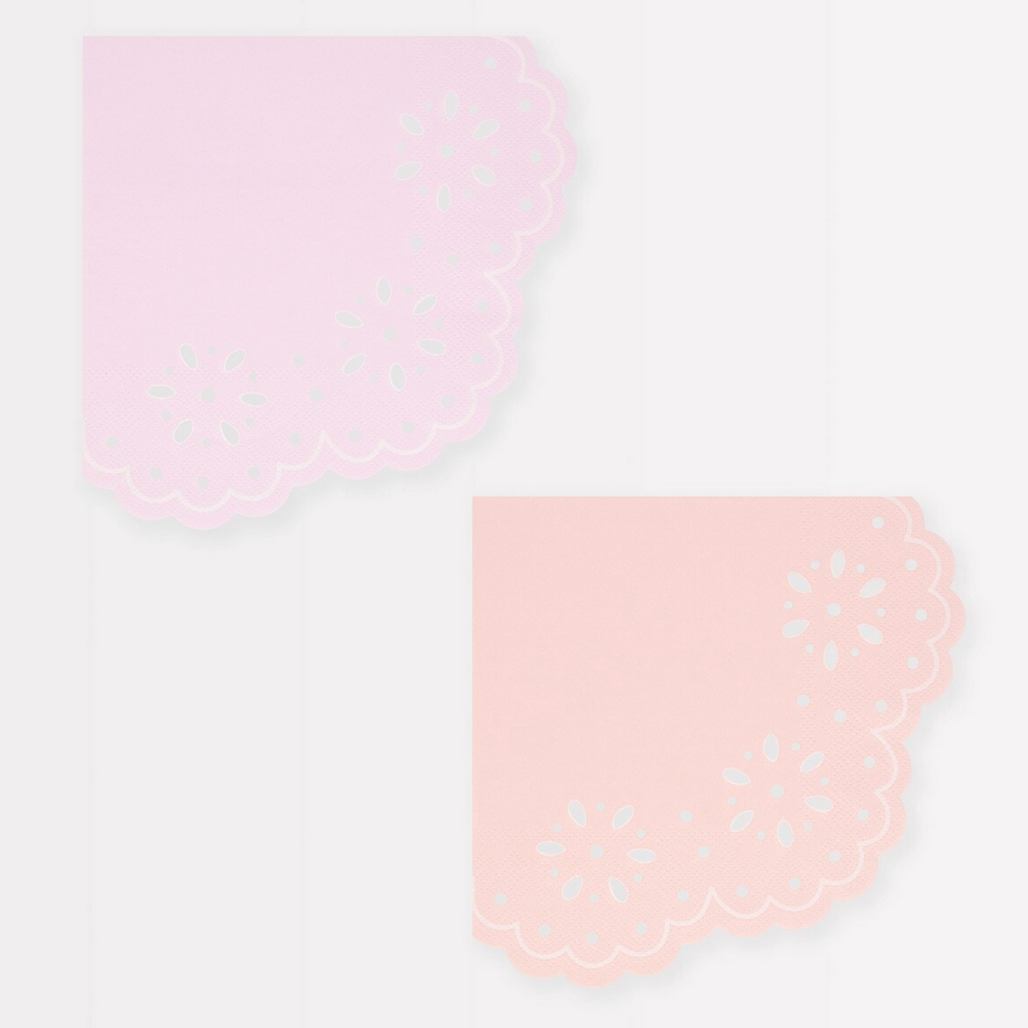 Broderie Anglaise Lace Multi Small Napkins (x16)