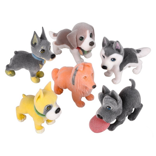 1.5" Flocked Micro dog Assortment