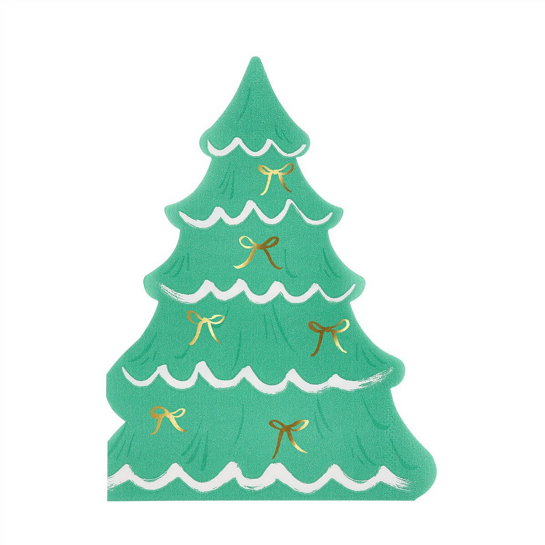 Christmas Tree With Bows Napkins (x16)