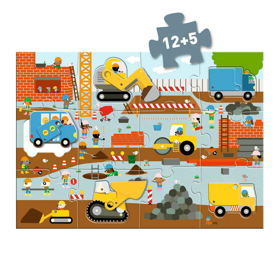 Construction Site Giant Floor Jigsaw Puzzle -12pcs