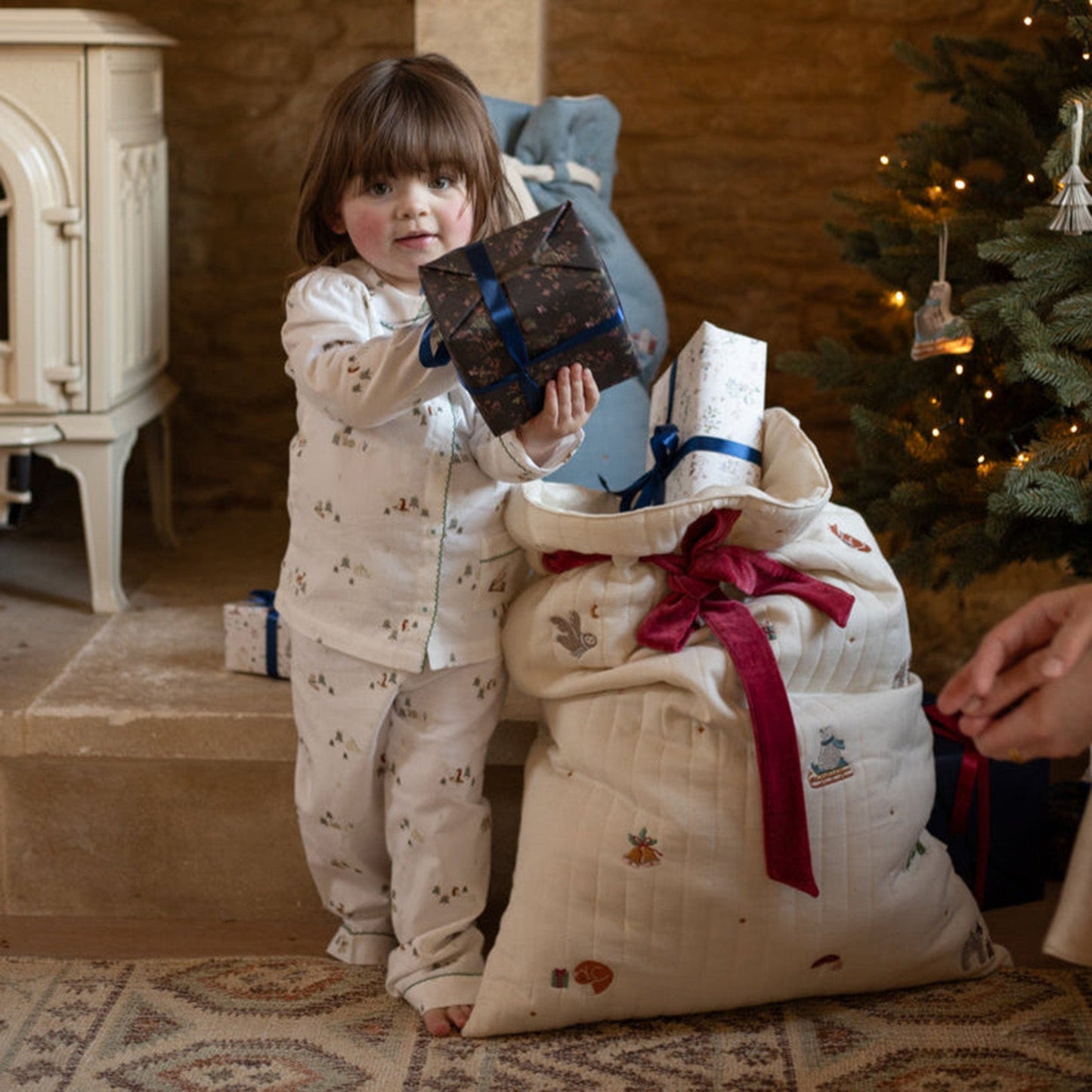 Avery Row Christmas Present Sack - Bear Cub