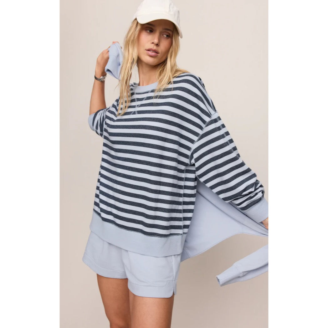 Z SUPPLY - EVERYDAY FRENCH TERRY STRIPED CREW | Eclipse