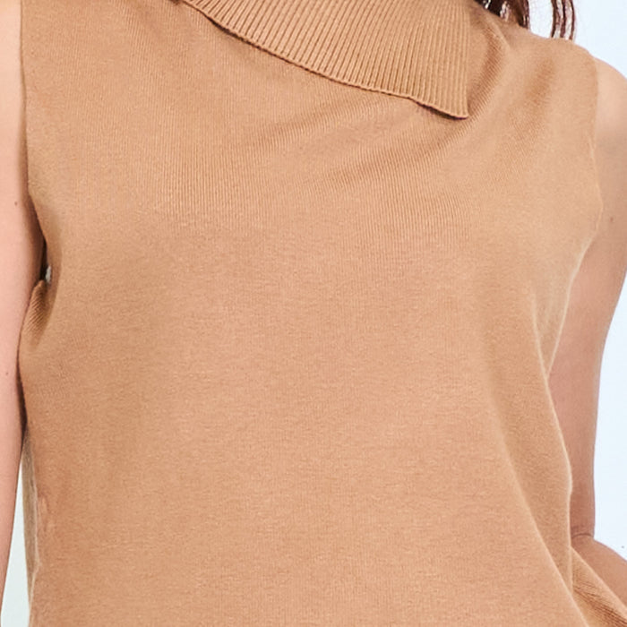 Asymmetric collar knit vest wholesale