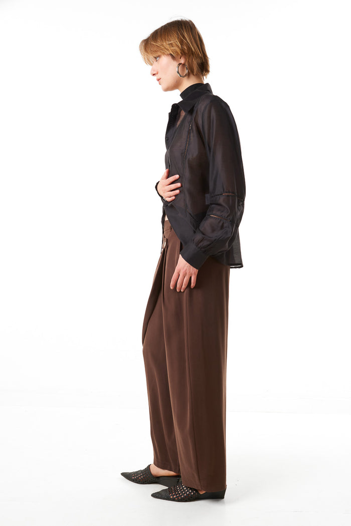 Asymmetric wrap waist trousers wholesale