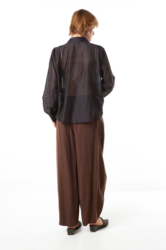 Asymmetric wrap waist trousers wholesale