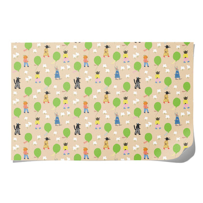 Birthday March birthday wrapping papers -roll of 3 sheets
