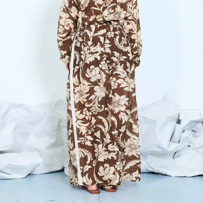 Botanical print wide leg trousers wholesale