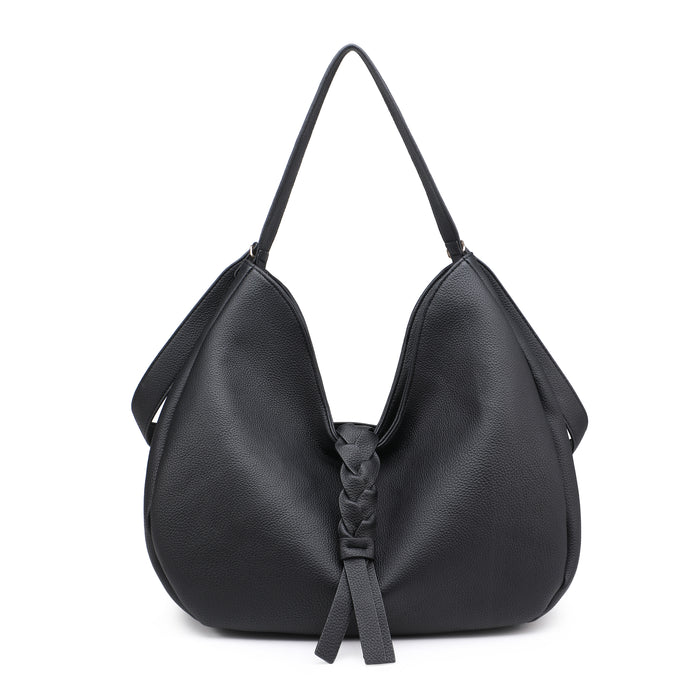Braided accent hobo bag wholesale