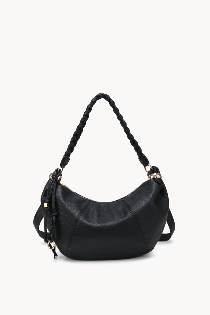 Braided handle crescent hobo bag wholesale