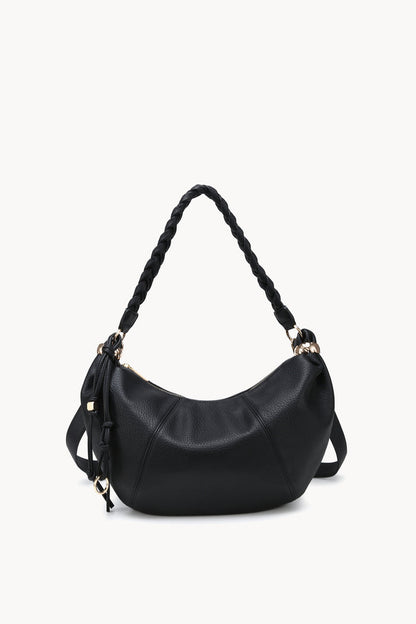 Braided handle crescent hobo bag wholesale