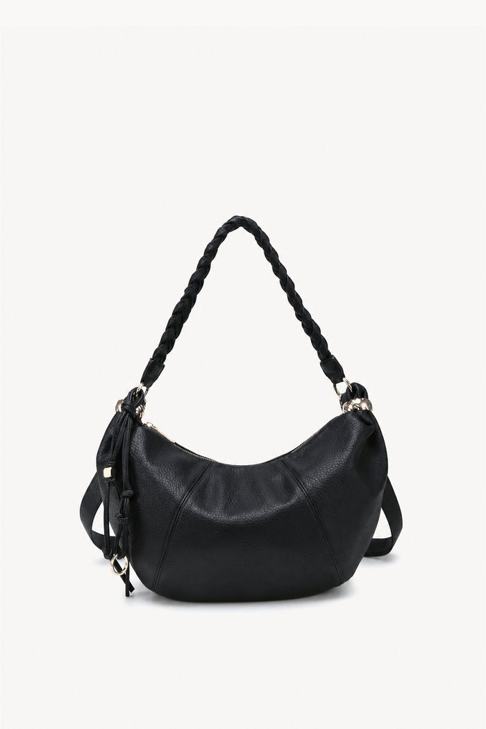 Braided handle crescent hobo bag wholesale