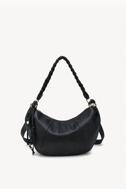 Braided handle crescent hobo bag wholesale