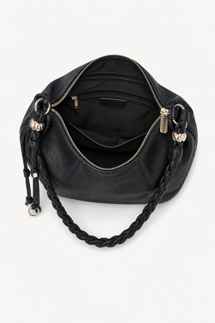 Braided handle crescent hobo bag wholesale