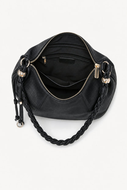 Braided handle crescent hobo bag wholesale