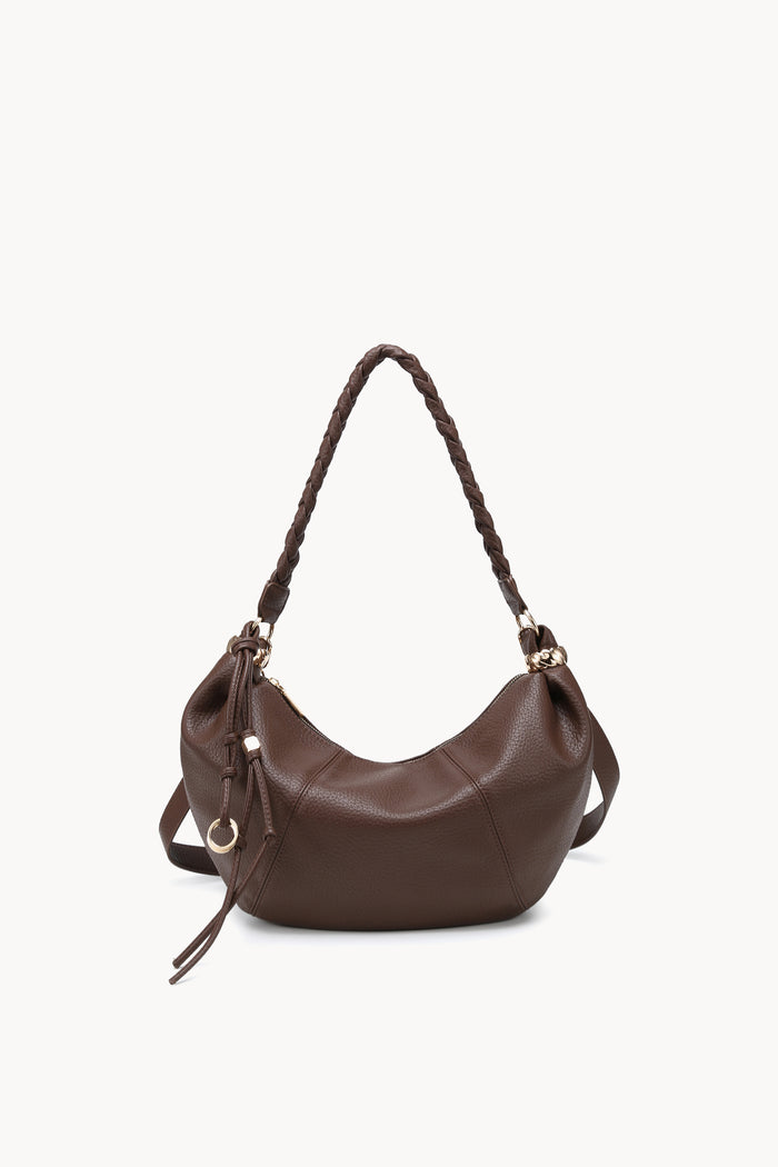 Braided handle crescent hobo bag wholesale