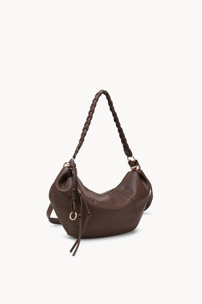 Braided handle crescent hobo bag wholesale