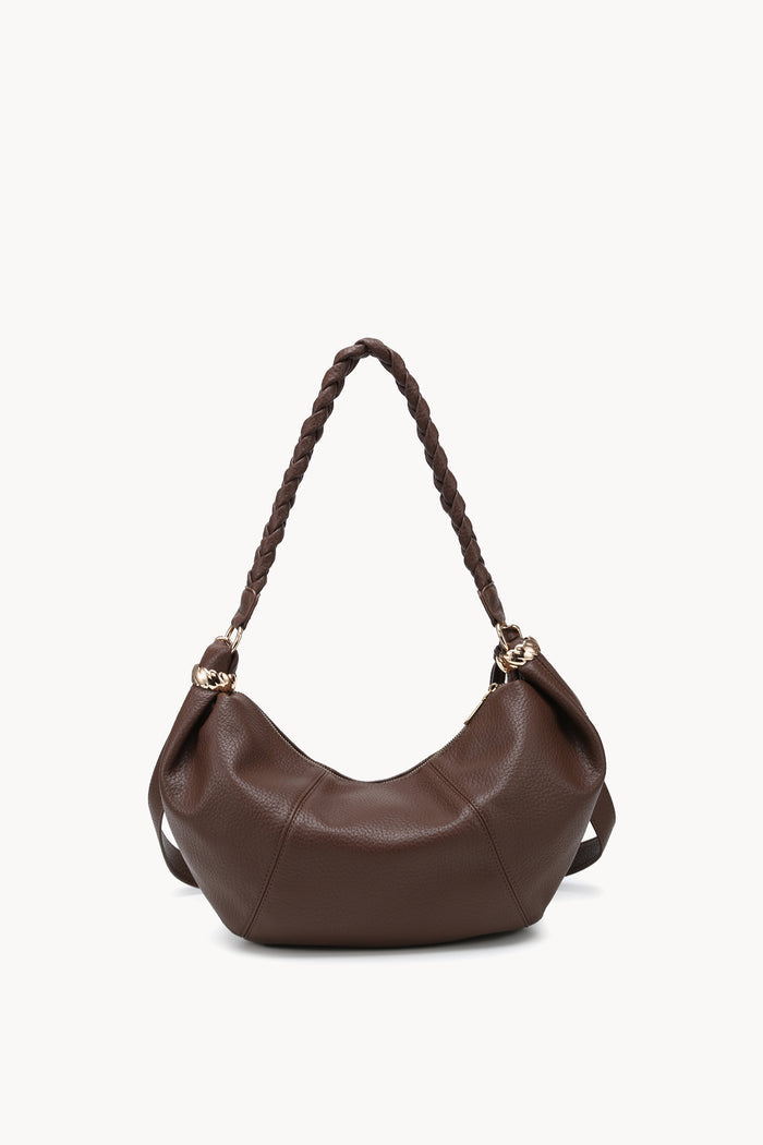 Braided handle crescent hobo bag wholesale