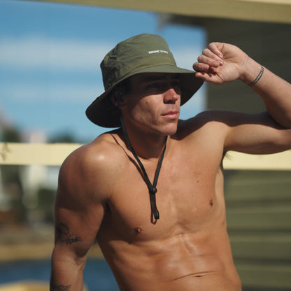 BUCKET HAT ARMY GREEN - BACK